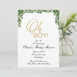 OH BOY baby shower invitation