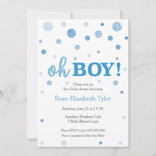 Oh BOY! Baby Shower Invitation