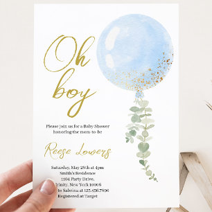 Oh Boy Baby Shower Invitation