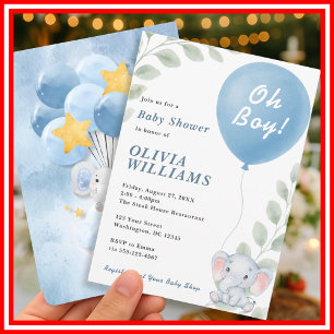 Oh Boy Baby Shower Invitation