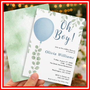 Oh Boy Baby Shower Invitation