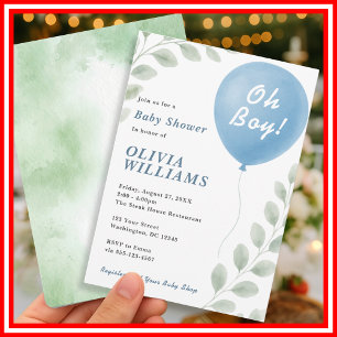 Oh Boy Baby Shower Invitation