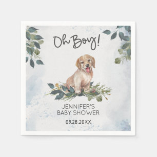 Oh Boy ! Baby Shower Labrador Puppy Napkin