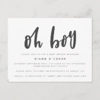 Oh boy baby shower postcard.