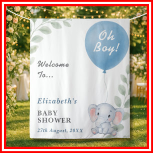 Oh Boy Baby Shower Tapestry