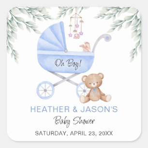 Oh Boy Baby Stroller and Mobile Shower Square Stic Sticker