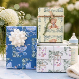 Oh Boy Baby Stroller and Mobile Wrapping Paper