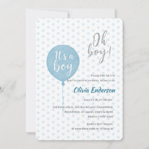 Oh boy! Balloon baby is due Invitation