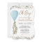 Oh Boy Blue Balloon Eucalyptus Flowers Baby Shower