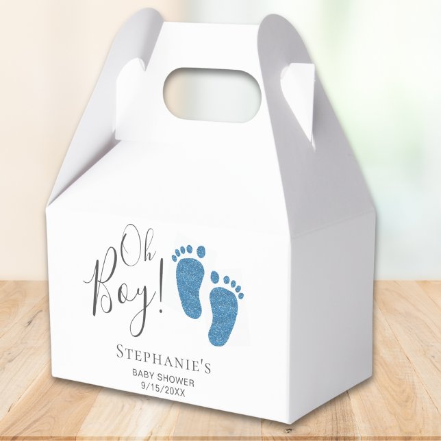 Oh Boy Blue Feet Baby Shower Favor Box (Creator Uploaded)