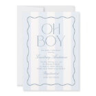 Oh Boy Blue Modern Striped Baby Shower