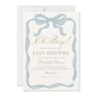 Oh boy Blue Ribbon Cute Elegant Baby Shower