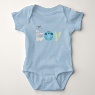 Oh Boy Blue Watercolor Diaper Baby Shower Favour Bodysuit