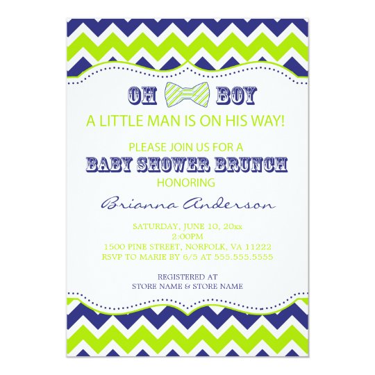 OH BOY Bow Tie Boy Baby Shower Invite