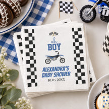 Oh Boy Chequered Dirt Bike Baby Shower