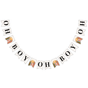 Oh Boy Colorful Rainbow Sun Baby Shower  Bunting Flags