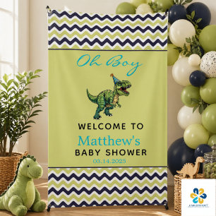  Oh Boy! Cute Dinosaur Baby Shower Banner
