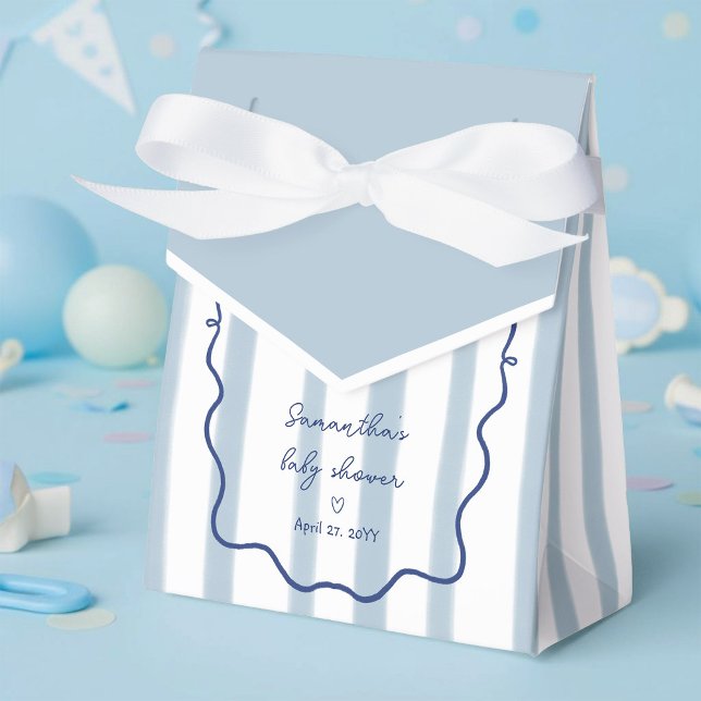 Oh Boy Cute Modern Dusty Blue Baby Shower Favor Box (Creator Uploaded)