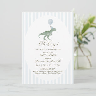 Oh Boy Dinosaur Baby Shower Invitation