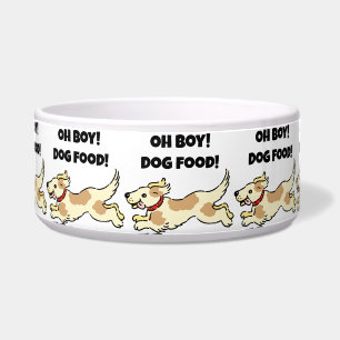 Oh Boy Dog Food Hungry Puppy Cartoon Illustration