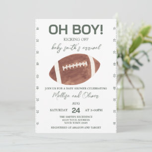 Oh Boy Football Baby Shower Invitation