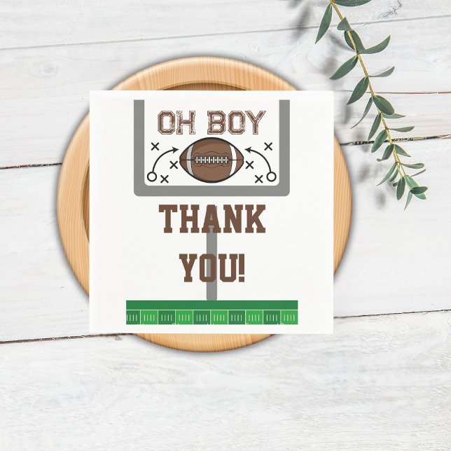 Oh Boy Football Baby Shower Napkin (Creator Uploaded)