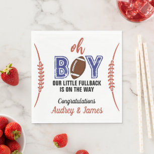 Oh Boy Football Theme Baby Shower Napkin