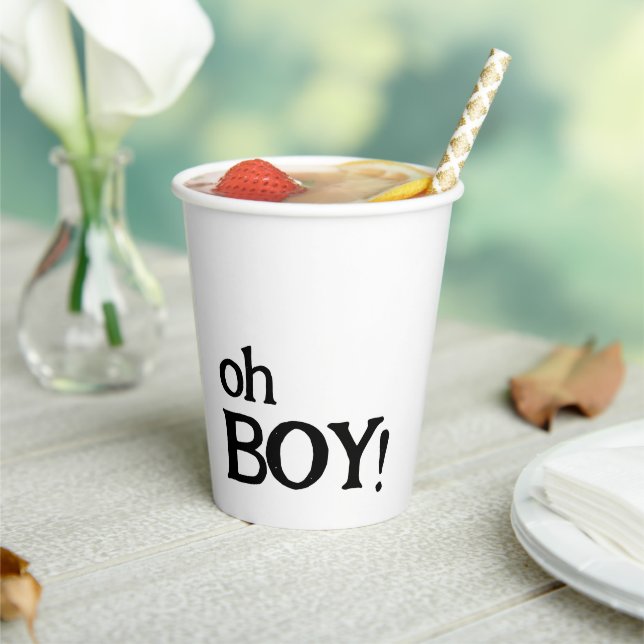Oh Boy Fun Classy Baby Shower Paper Cups (Insitu)