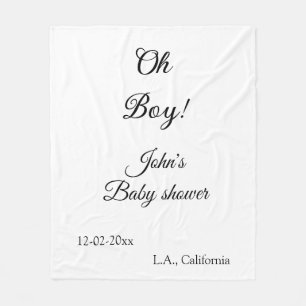 oh boy girl baby shower add name date year venue e fleece blanket