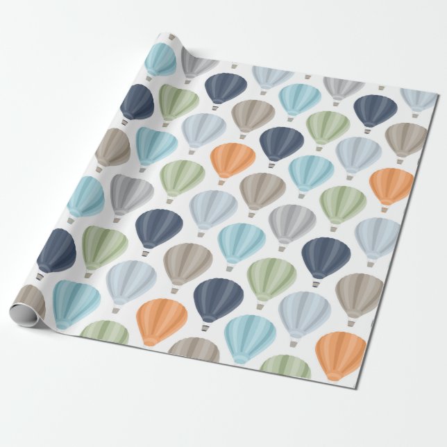 OH BOY Hot Air Balloons Pattern Wrapping Paper (Unrolled)