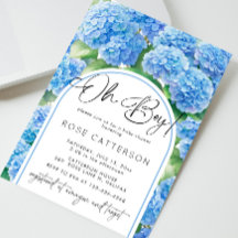 Oh Boy Hydrangea Blue Flowers Baby Shower