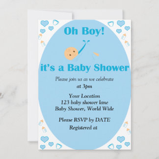 Oh Boy It's a Baby Shower Invitation
