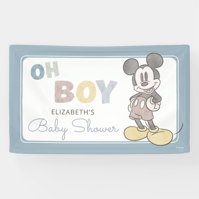Oh Boy, It's a Boy! Mickey Mouse Baby Shower Banner (Horizontal)