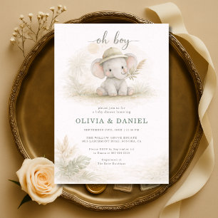 Oh Boy Jungle Safari Couples Baby Shower Invitation