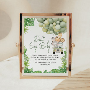 Oh Boy Jungle Safari Shower Don't Say Baby Sign