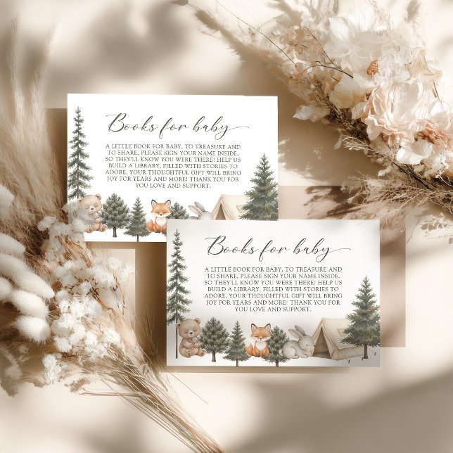 Oh boy let the adventure begin baby shower enclosure card (oh boy let the adventure begin baby shower book request card woodland books for baby cards)