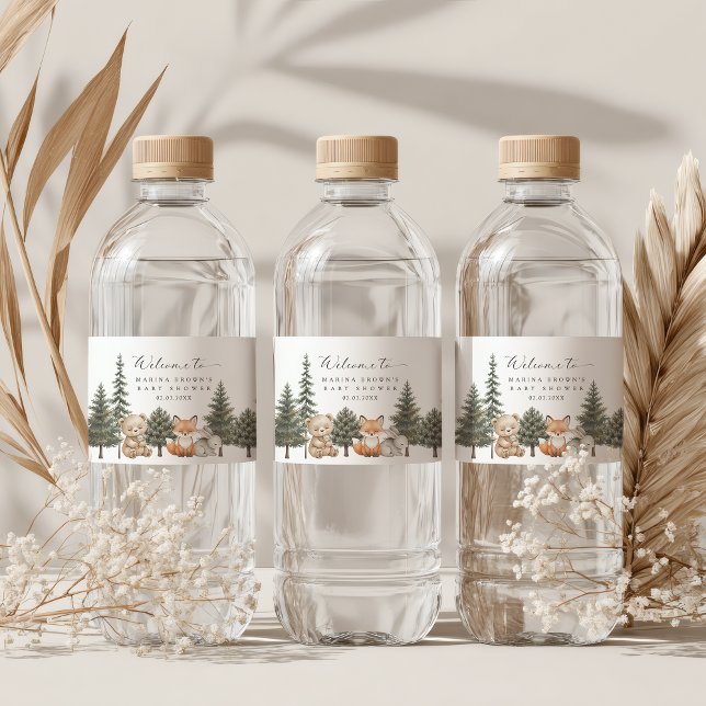 Oh boy let the adventure begin bottle sticker (oh boy let the adventure begin water bottle label woodland adventure water bottle wrapper)