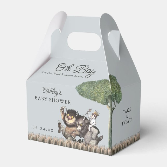 Oh Boy! Let the Wild Rumpus Start | Baby Shower Favor Box (Front Side)