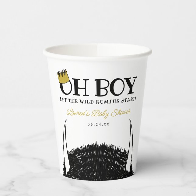 Oh Boy | Let the Wild Rumpus Start Baby Shower Paper Cups (Left)