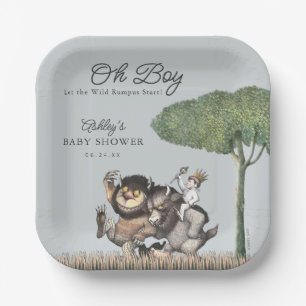 Oh Boy! Let the Wild Rumpus Start   Baby Shower Paper Plate