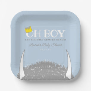 Oh Boy   Let the Wild Rumpus Start Baby Shower Paper Plate