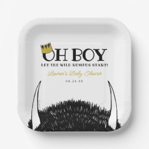 Oh Boy   Let the Wild Rumpus Start Baby Shower Paper Plate