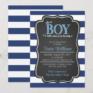 Oh Boy Little Man Baby Shower Invitation