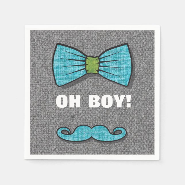 OH BOY "Little Man" Baby Shower paper napkins (Front)