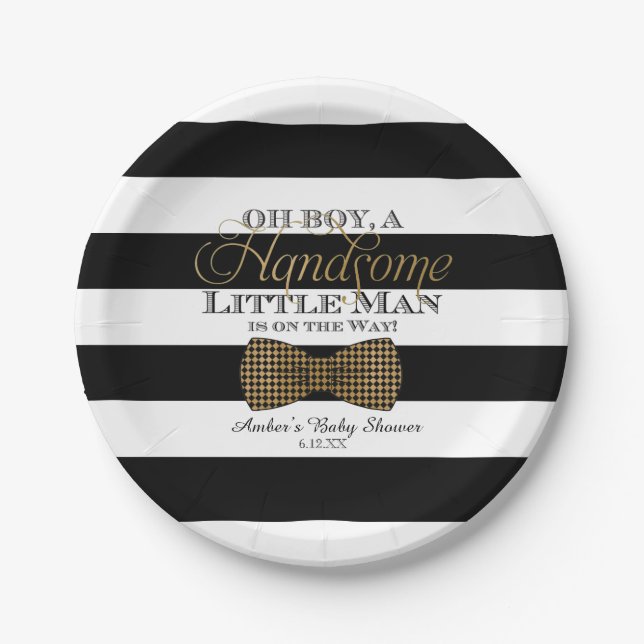 Oh Boy Little Man Paper Plates (Front)