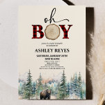 Oh Boy Lumberjack Woodland Forest Bear Baby Shower Invitation<br><div class="desc">This is a Oh Boy Red Lumberjack Woodland Forest Bear Baby Shower Invitation. 


woodland forest bear animal animals green buffalo print winter November December cold trees lumber jack grizzly bears baby shower boy's Red brown</div>