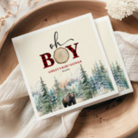 Oh Boy Lumberjack Woodland Forest Bear Baby Shower