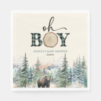 Oh Boy Lumberjack Woodland Forest Bear Baby Shower