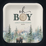 Oh Boy Lumberjack Woodland Forest Bear Baby Shower Paper Plate<br><div class="desc">This is a Oh Boy Green Lumberjack Woodland Forest Bear Baby Shower Paper Plates!


woodland forest bear animal animals green buffalo print winter November December cold trees lumber jack grizzly bears baby shower boy's green brown</div>