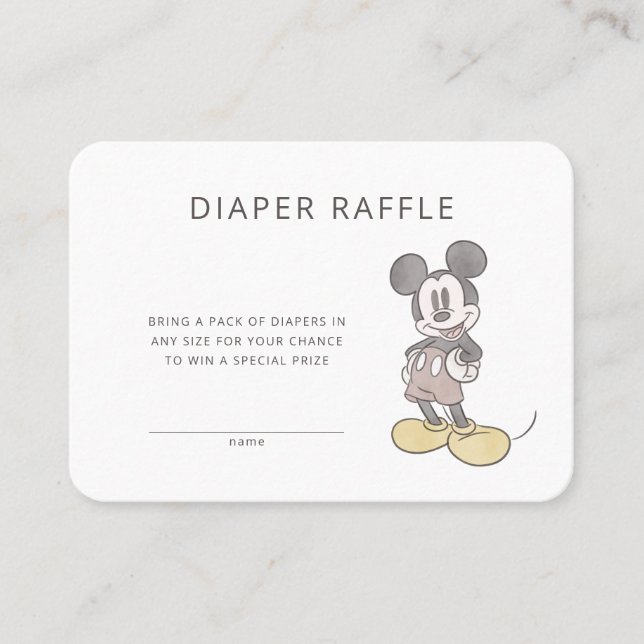 Oh, Boy! Mickey Mouse | Diaper Raffle Insert Card (Front)